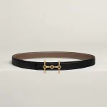 H Equestre belt buckle & Reversible leather strap 24 mm - Image 2